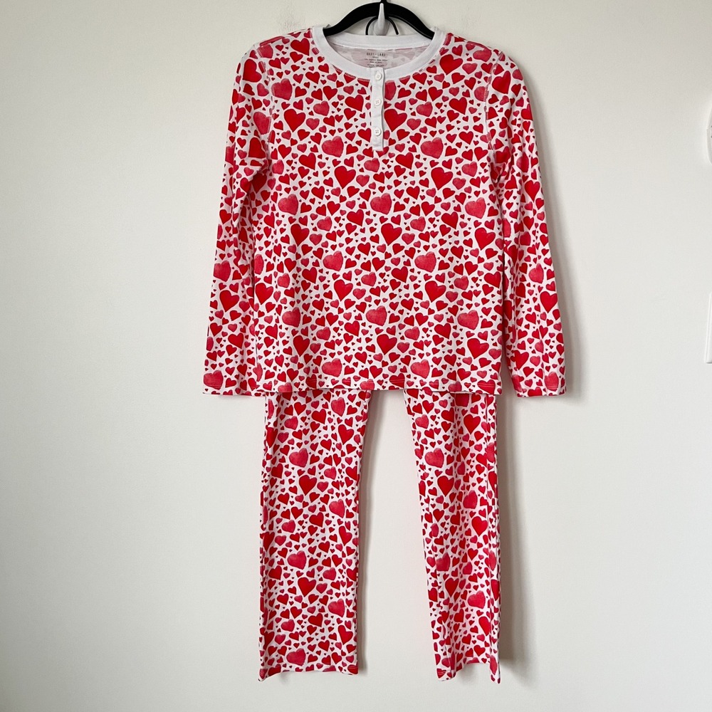 Hart + Land Organic Pima Cotton Red Heart Pajamas Womens Small